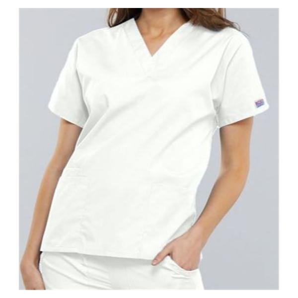 Cherokee Workwear Shirt Scrub Cherokee 4700 Womens X-Large White Each - 4700-WHTW-XL