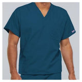Cherokee Workwear Shirt Scrub Cherokee 4777 Unisex X-Small Caribbean Blue Each - 4777-CARW-XS