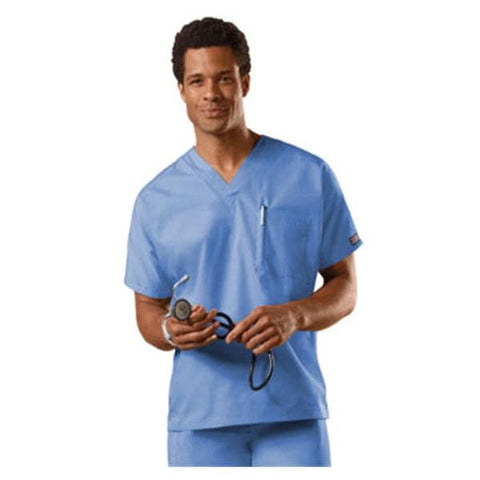 Cherokee Workwear Shirt Scrub Cherokee 4777 Unisex 4X Large Ceil Blue Each - 4777-CIEW-4X