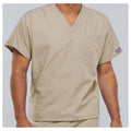 Cherokee Workwear Shirt Scrub Cherokee 4777 Unisex X-Small Khaki Each - 4777-KAKW-XS
