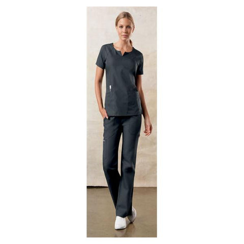 Cherokee Workwear Shirt Scrub Cherokee 4824 Womens X-Large Pewter Each - 4824-PWTW-XL