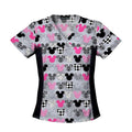 Cherokee Workwear Shirt Scrub 100% Cotton Womens Mickey Large 2 Pockets Each - 6875C-MKMK-L