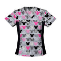 Cherokee Workwear Shirt Scrub 100% Cotton Womens Mickey Medium 2 Pockets Each - 6875C-MKMK-M