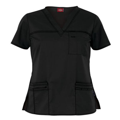Dickies Shirt Scrub Dickies 817455 Womens X-Large Black Each - 817455-BLKZ-XL