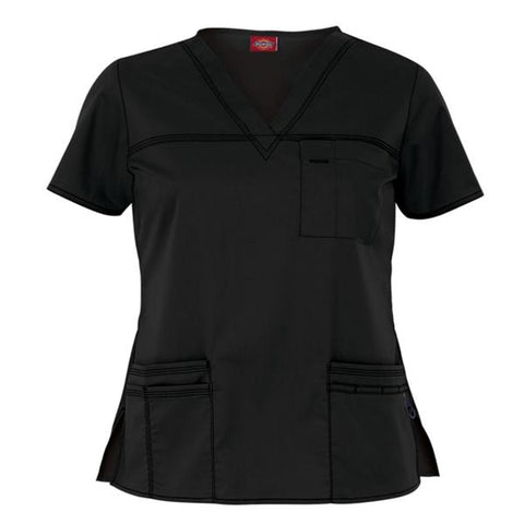 Dickies Shirt Scrub Dickies 817455 Womens Large Black Each - 817455-BLKZ-L