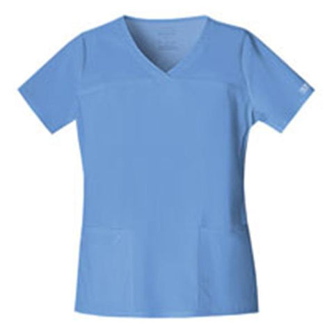 Cherokee Workwear Shirt Scrub Cherokee 4727 Womens 5X Large Ceil Blue Each - 4727-CIEW-5X
