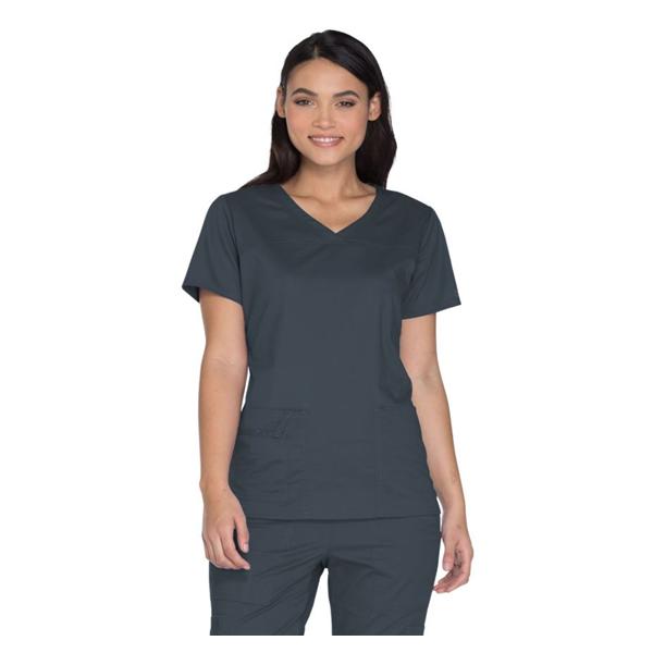 Cherokee Workwear Shirt Scrub Cherokee 4727 Womens Large Pewter Each - 4727-PWTW-L
