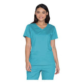 Cherokee Workwear Shirt Scrub Cherokee 4727 Womens X-Large Turquoise Each - 4727-TRQW-XL