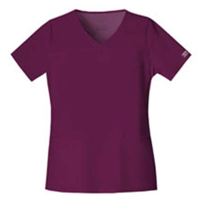 Cherokee Workwear Shirt Scrub Cherokee 4727 Womens 3X Large Wine Each - 4727-WINW-3X