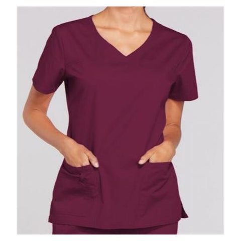 Cherokee Workwear Shirt Scrub Cherokee 4727 Womens Large Wine Each - 4727-WINW-L