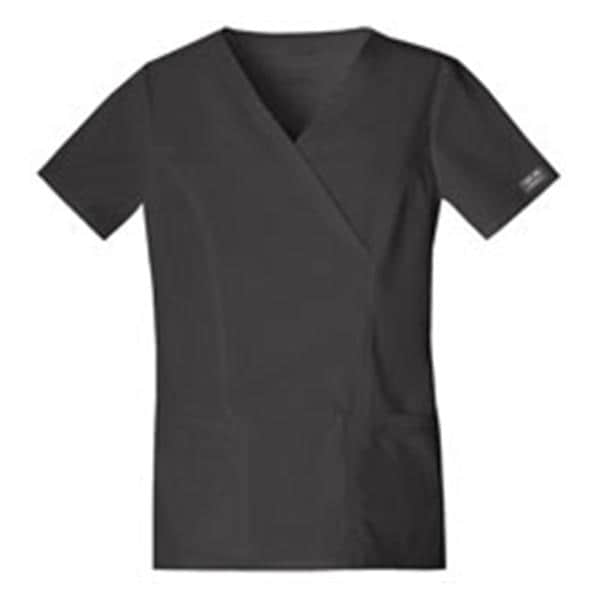 Cherokee Workwear Shirt Scrub Cherokee 4728 Womens 3X Large Black Each - 4728-BLKW-3X
