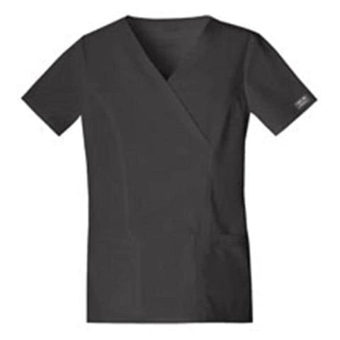 Cherokee Workwear Shirt Scrub Cherokee 4728 Womens 5X Large Black Each - 4728-BLKW-5X