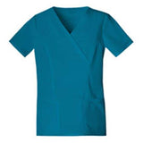 Cherokee Workwear Shirt Scrub Cherokee 4728 Womens X-Small Caribbean Blue Each - 4728-CARW-XS