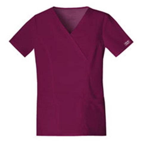 Cherokee Workwear Shirt Scrub Cherokee 4728 Womens Large Wine Each - 4728-WINW-L
