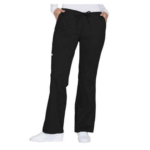 Cherokee Workwear Pant Scrub Cherokee 4044 Womens Large Petite Black Each - 4044P-BLKW-L