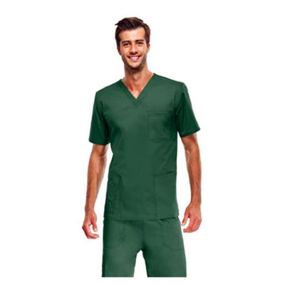 Cherokee Workwear Shirt Scrub Cherokee 4725 Unisex X-Small Black Each - 4725-BLKW-XS