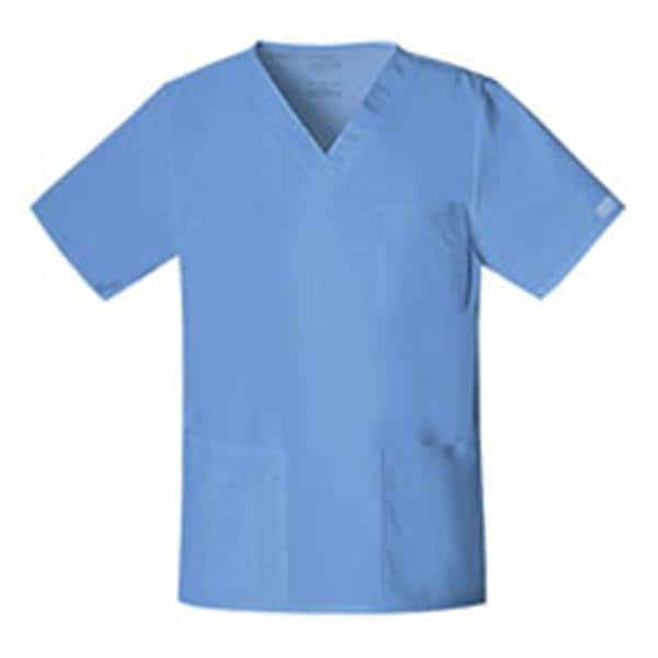 Cherokee Workwear Shirt Scrub Cherokee 4725 Unisex 3X Large Ceil Blue Each - 4725-CIEW-3X