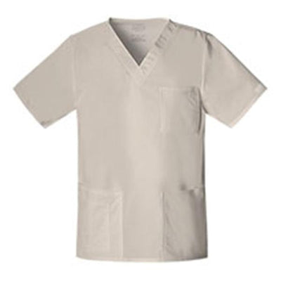 Cherokee Workwear Shirt Scrub Cherokee 4725 Unisex 2X Large Khaki Each - 4725-KAKW-2X