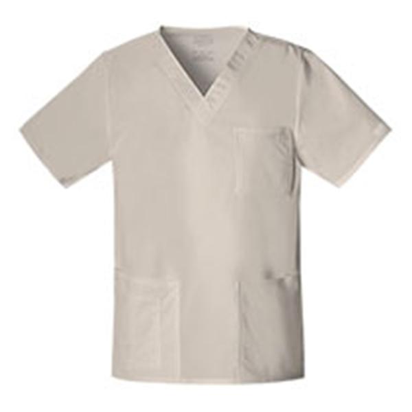 Cherokee Workwear Shirt Scrub Cherokee 4725 Unisex 2X Large Khaki Each - 4725-KAKW-2X