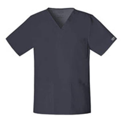 Cherokee Workwear Shirt Scrub Cherokee 4725 Unisex 2X Large Pewter Each - 4725-PWTW-2X