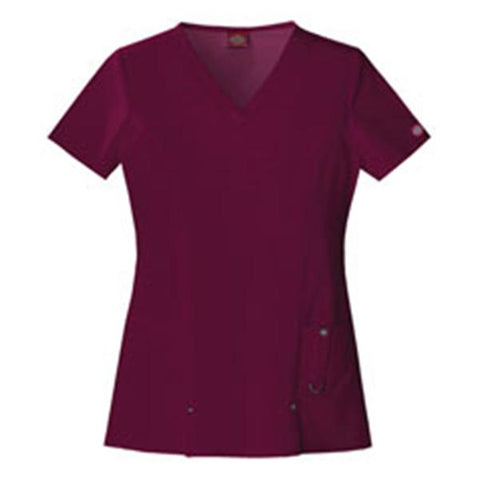 Dickies Shirt Scrub Dickies 82851 Womens Medium Wine Each - 82851-WINZ-M