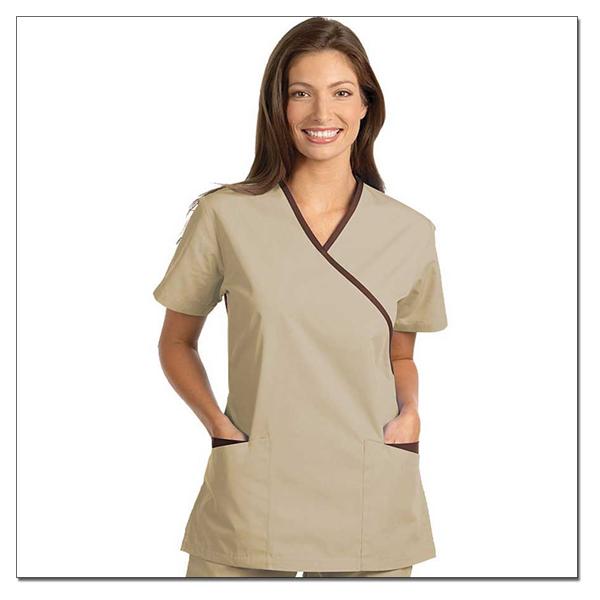 Fashion Seal Shirt Scrub Fashion Seal 7007 Womens Small Tan / Chocolate Each - 7007-S