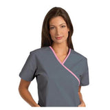 Fashion Seal Shirt Scrub Fashion Seal 7599 Womens Large Pewter / Pink Each - 7599-L
