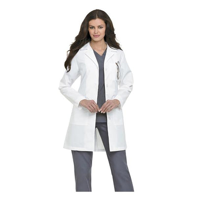 Landau Uniforms Inc. Lab Coat Polyester / Cotton Blend Womens White Size 4 Each - 3155WWY4