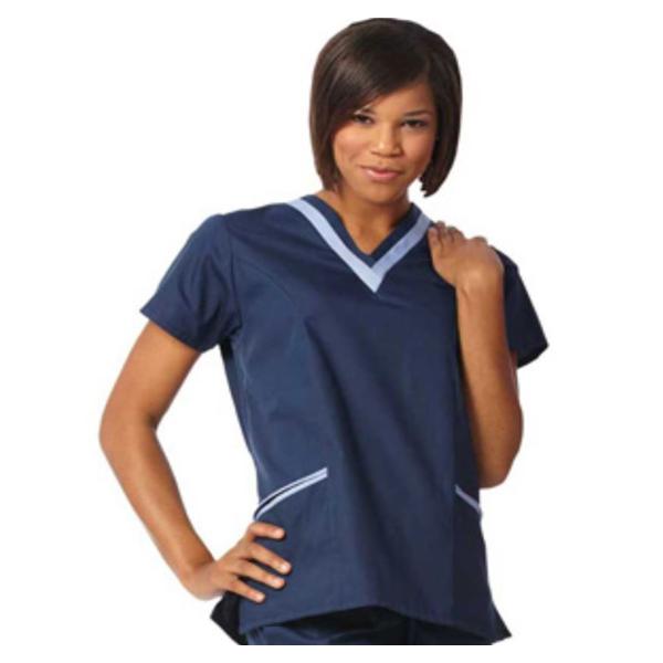 Fashion Seal Shirt Scrub Fashion Poplin Womens 3X Large Navy / Ceil Each - 7578-3XL