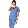 Fashion Seal Shirt Scrub Fashion Poplin Womens 2X Large Navy / Ceil Each - 7575-2XL