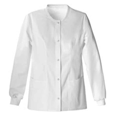 Luxe Jacket Warm-Up 51% Poly / 46% Ryn / 3% Spndx Twl Luxe W Wht 2XS 27.5" 3Pkt Each - 1330-WHTV2XS