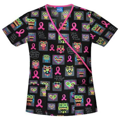 Scrub H.Q. Shirt Scrub 100% Cotton Womens I Give a Hoot 3XL Non Reversible 2 Pockets Each - 4826C-IGVE3X