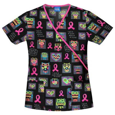 Scrub H.Q. Shirt Scrub 100% Cotton Womens I Give a Hoot 3XL Non Reversible 2 Pockets Each - 4826C-IGVE3X