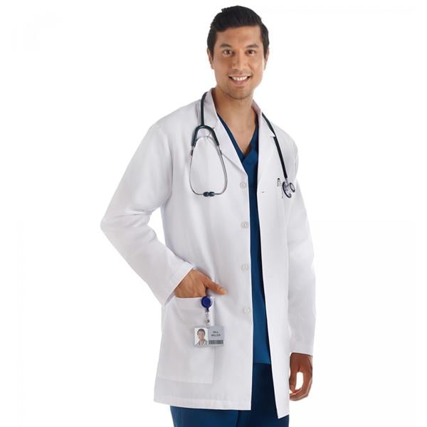 META By White Swan Lab Coat 65% Polyester / 35% Cotton META Fundamentals Mens White Large 34 in Each - 15007-011-L