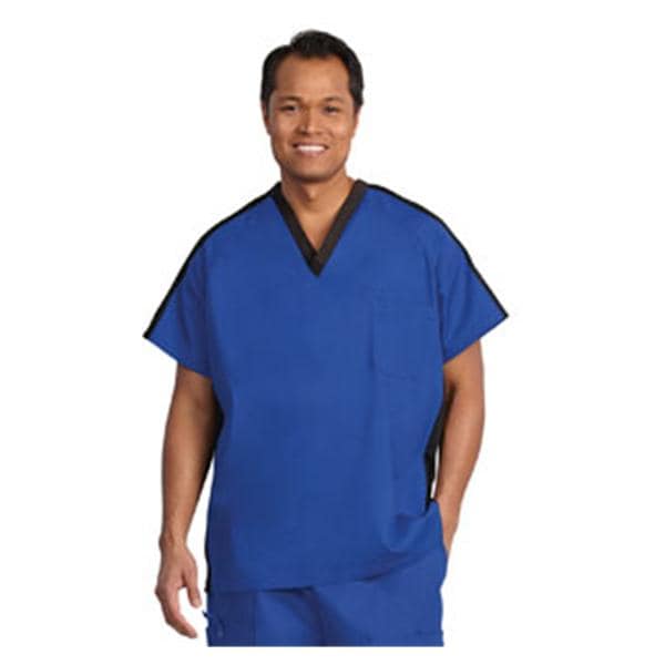 Fashion Seal Shirt Scrub Fashion Seal 7183 Unisex X-Small Cobalt Blue / Black Each - 7183-XS
