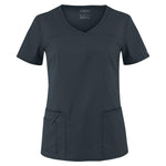 Cherokee Workwear Shirt Scrub Core Stretch Womens 2X Small Pewter Each - 4727-PWTWXXS