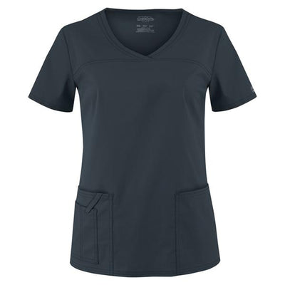 Cherokee Workwear Shirt Scrub Core Stretch Womens 2X Small Pewter Each - 4727-PWTWXXS