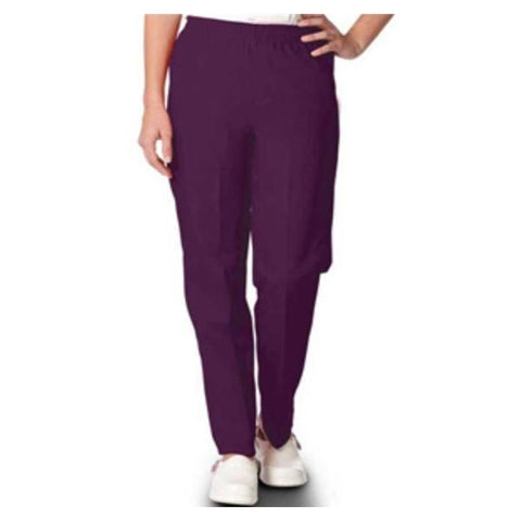 Fashion Seal Scrub Pant Fashion Poplin Womens Large Petite Eggplant Each - 7069-L