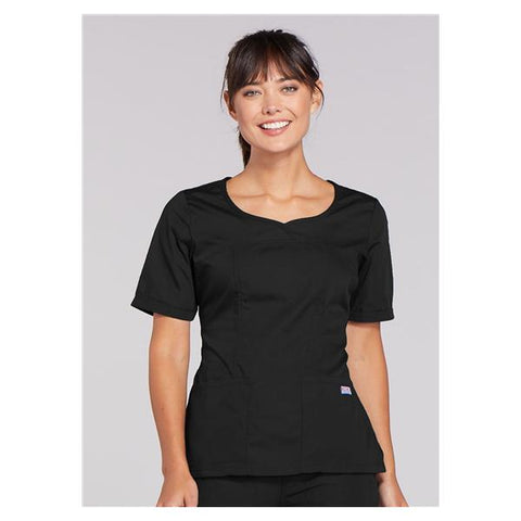 Strategic Partners, Inc Shirt Scrub Cherokee Womens 4X Large Black Each - 4746-BLKW-4XL