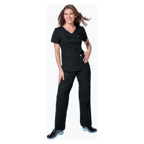 Koi by Kathy Peterson Shirt Scrub 247 Nicole Womens Small Black Each - 247-02-S