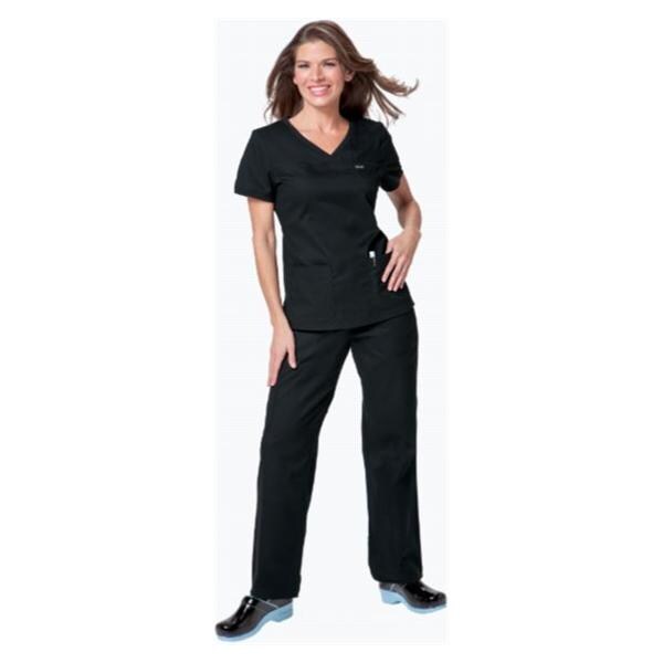 Koi by Kathy Peterson Shirt Scrub 247 Nicole Womens X-Large Black Each - 247-02-XL