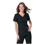 Koi by Kathy Peterson Shirt Scrub 247 Nicole Womens X-Small Black Each - 247-02-XS