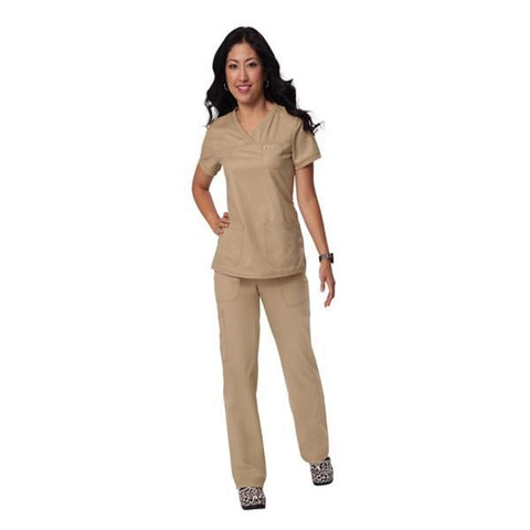 Koi by Kathy Peterson Shirt Scrub 247 Nicole Womens X-Small Camel Each - 247-07-XS