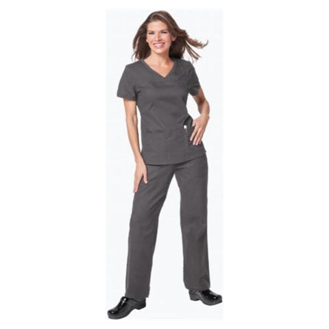 Koi by Kathy Peterson Shirt Scrub 247 Nicole Womens 3X Large Steel Grey Each - 247-24-3XL