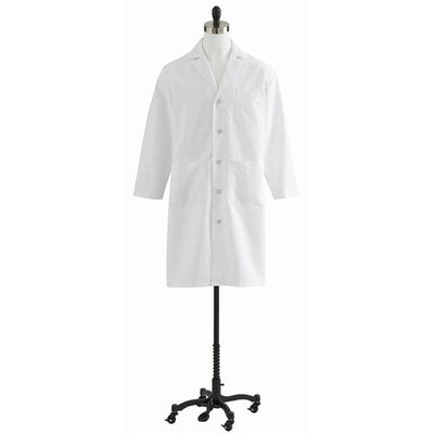Medline Industries Inc Lab Coat Full Length 80% Polyester / 20% Cotton Mens White Size 52 43 in Each - MDT14WHT52E