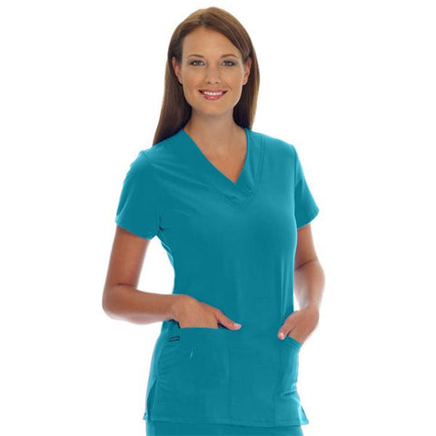 Jockey (TM) Scrubs Shirt Scrub Womens Medium Teal Each - 2206-017-M