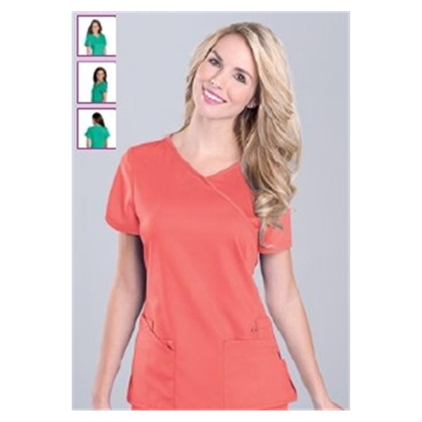 Urbane (TM) Shirt Scrub Sophie Crossover Womens Small Papaya Each - 9577-OPAH-S