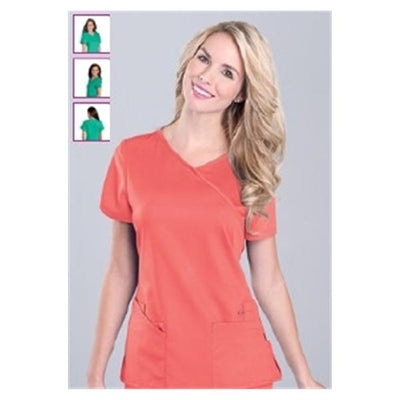 Urbane (TM) Shirt Scrub Sophie Crossover Womens Medium Papaya Each - 9577-OPAH-M