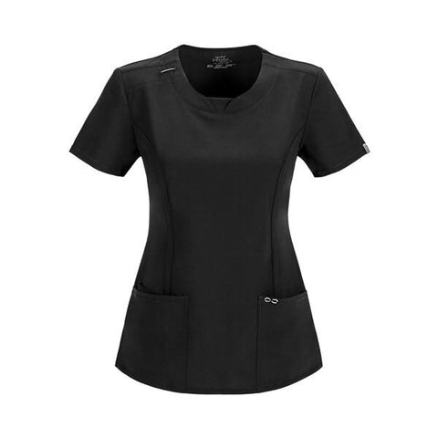 Cherokee Workwear Shirt Scrub Cherokee Womens Medium Black Each - 2624A-BAPS-M