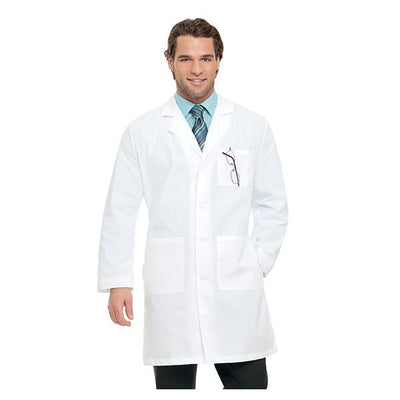 Landau Uniforms Inc. Lab Coat Polyester / Cotton Poplin Mens White Size 42 39.5 in Each - 3132-WWY-42